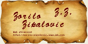 Zorilo Zipalović vizit kartica